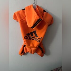 Orange Adidog Pet Hoodie/Sweatsuit